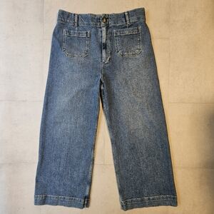 Pilcro The Skipper Jeans High Rise Cropped Wide Leg Size 32